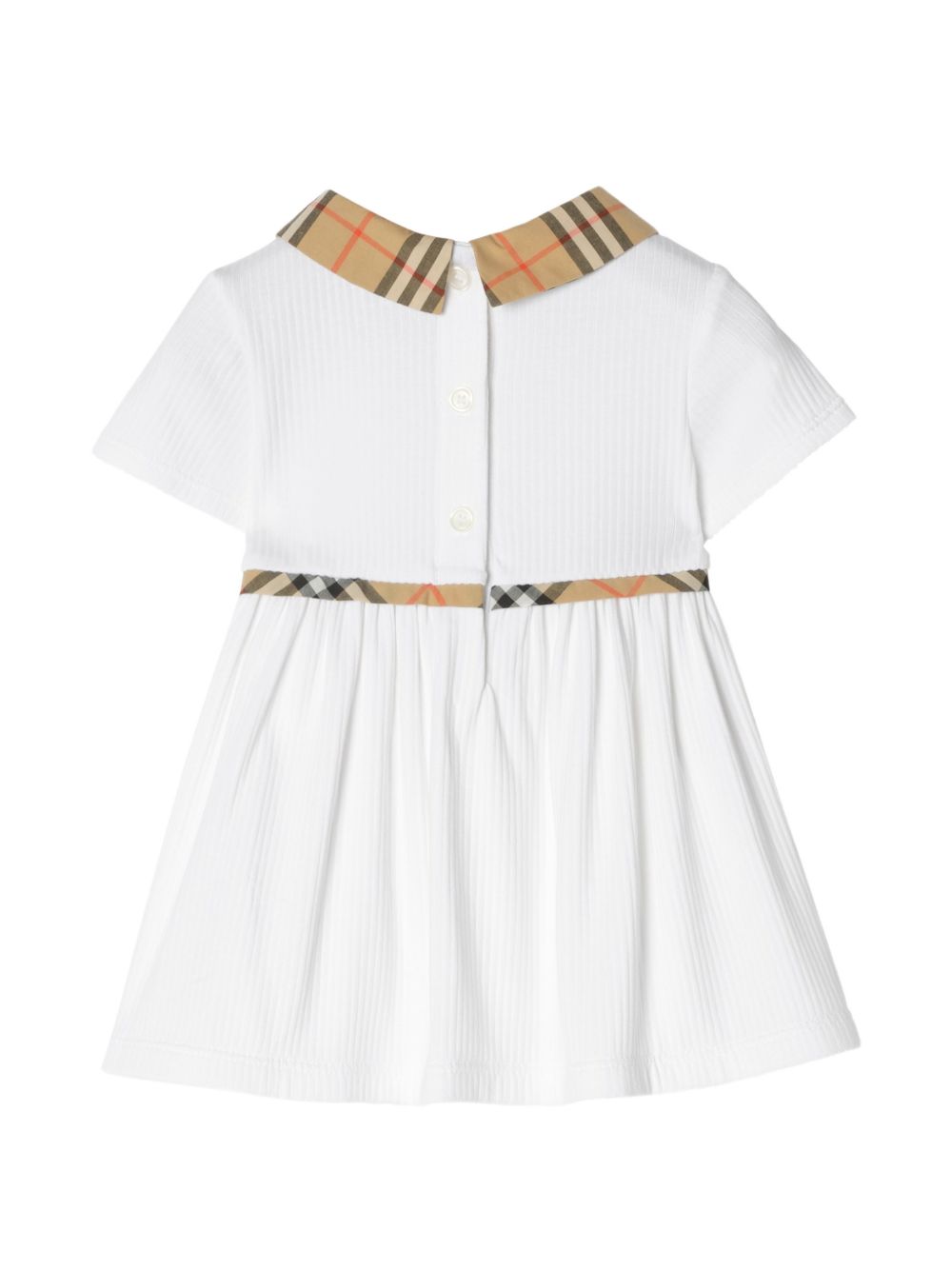 Abito per neonata Burberry Kids bianco con motivo House Check 8131661 A1464 BURBERRY KIDS 