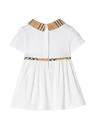 Abito per neonata Burberry Kids bianco con motivo House Check 8131661 A1464 BURBERRY KIDS 