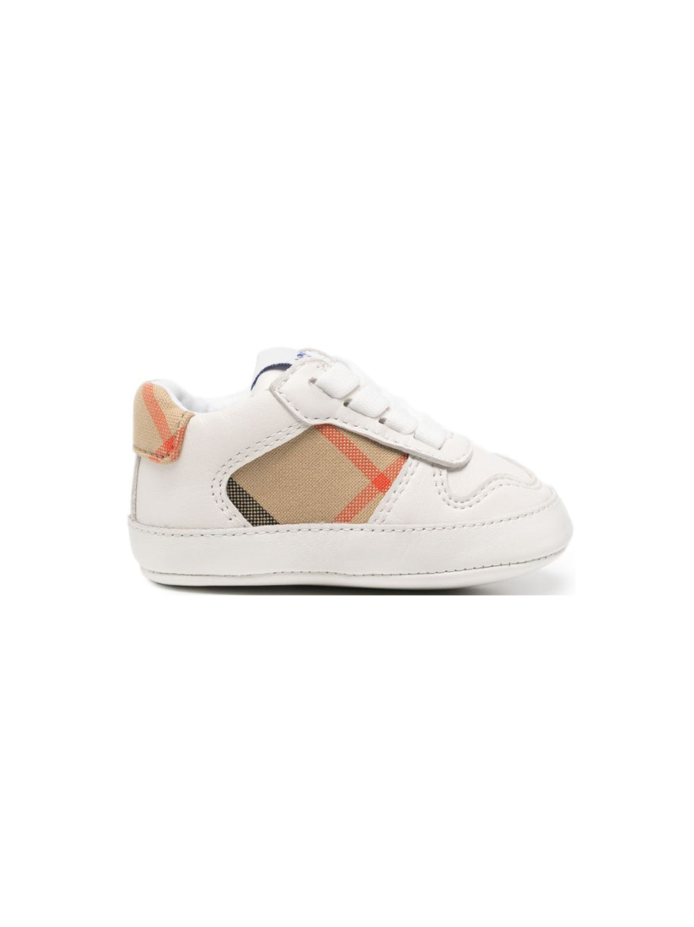 Scarpa per neonati Burberry Kids bianca con inserti con motivo Vintage Check 8131738 B9368 BURBERRY KIDS 