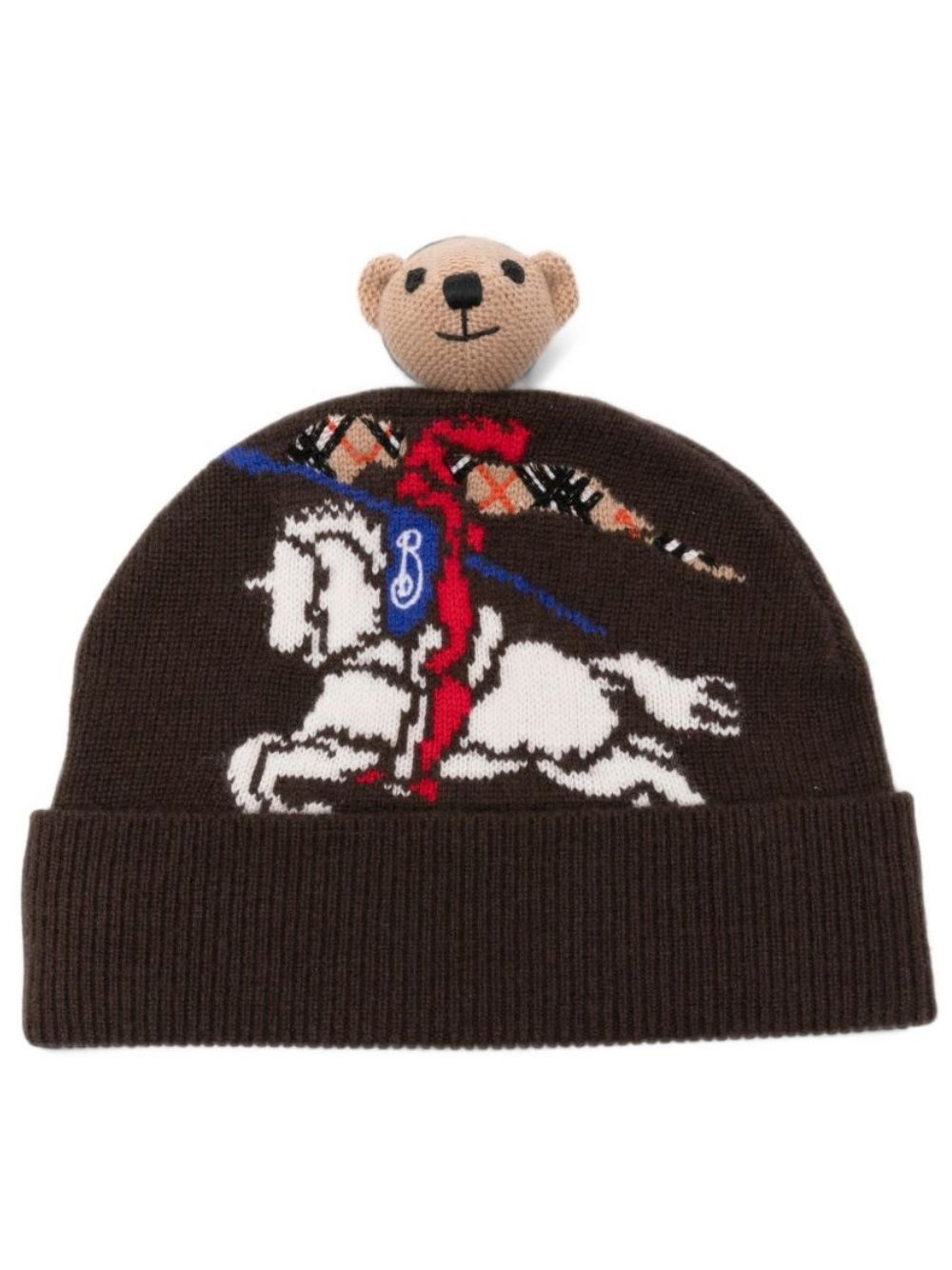 Berretto per bambina Burberry Kids marrone con dettaglio Teddy Bear in rilievo 8131744 A7041 BURBERRY KIDS 