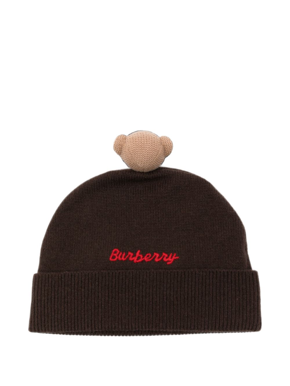 Berretto per bambina Burberry Kids marrone con dettaglio Teddy Bear in rilievo 8131744 A7041 BURBERRY KIDS 
