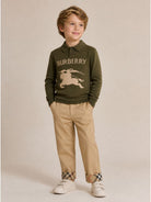 Pantaloni per bambino Burberry Kids beige con risvolto con motivo Check 8131850 B9719 BURBERRY KIDS 