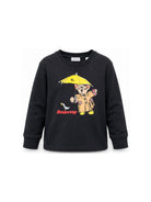 Felpa per bambino Burberry Kids nera con stampa orsetto 8131951 A1662 BURBERRY KIDS 