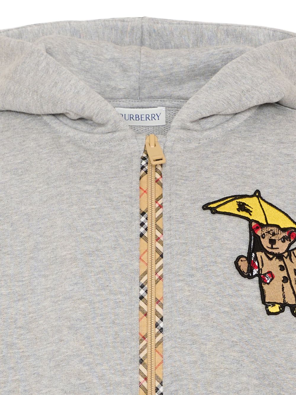 Felpa per bambino Thomas Bear Burberry Kids grigio con cappuccio 8131999 A2142 BURBERRY KIDS 