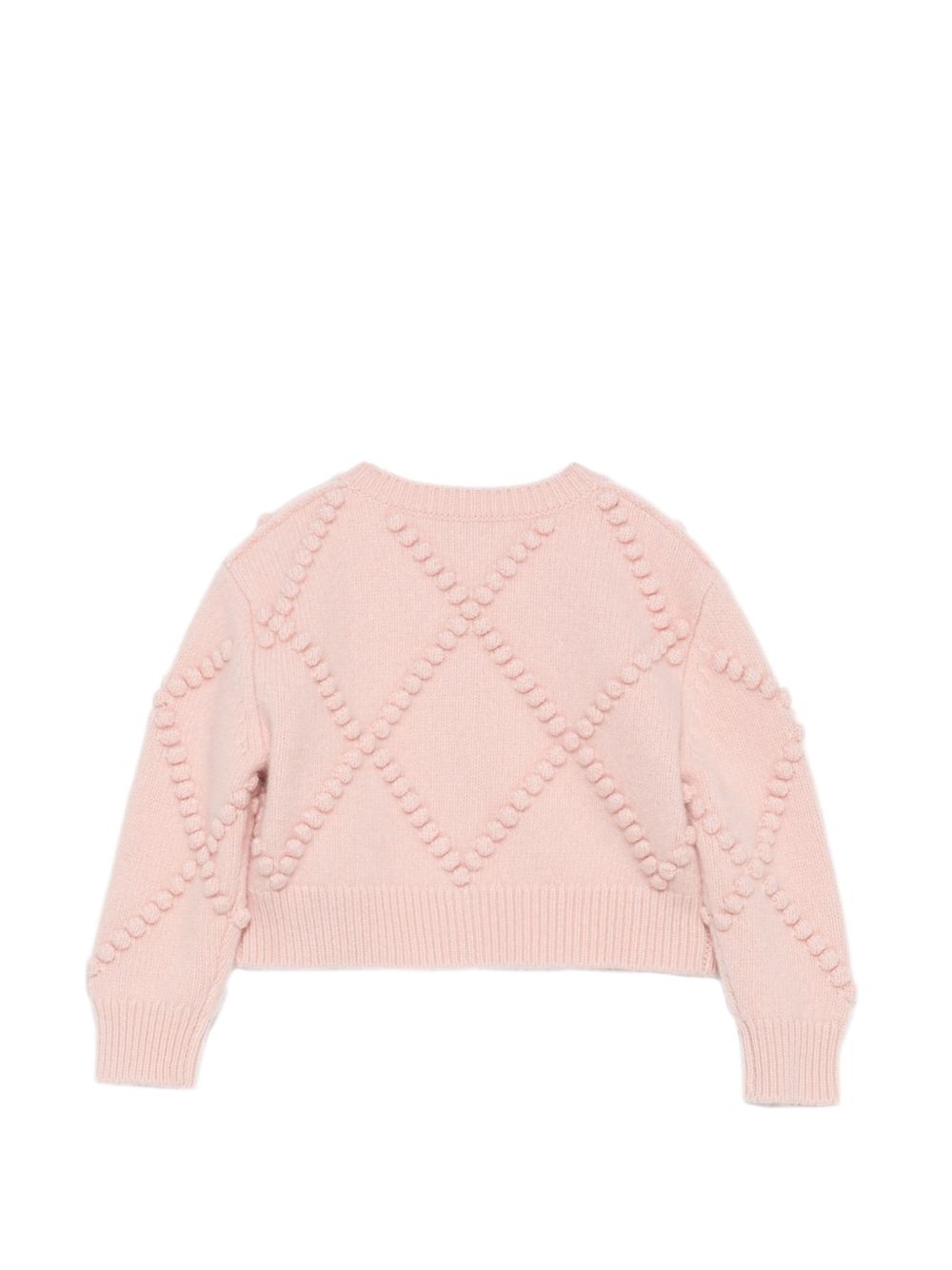 Cardigan per neonata Burberry Kids rosa con applicazione fiocco 8132225 C2989 BURBERRY KIDS 