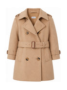 Trench per bambini Burberry Kids beige doppiopetto con cappuccio 8132748 A1420 BURBERRY KIDS 