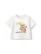 T-shirt per neonata Burberry Kids bianca con stampa orsetto sul davanti 8133500 A2014 BURBERRY KIDS 