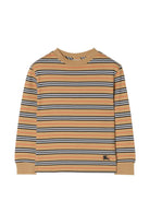 T-shirt per bambino Burberry Kids beige con motivo a righe orizzontali 8135206 B9368 BURBERRY KIDS 