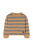 T-shirt per neonato Burberry Kids beige con motivo a righe orizzontali 8135324 B9368 BURBERRY KIDS 