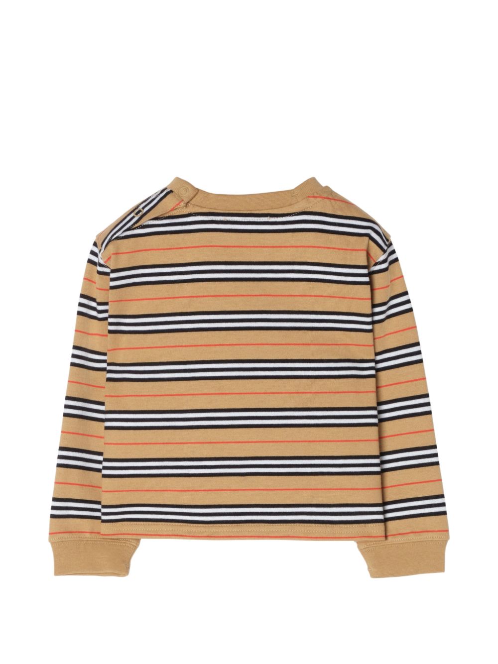 T-shirt per neonato Burberry Kids beige con motivo a righe orizzontali 8135324 B9368 BURBERRY KIDS 