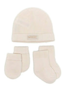 Set cappellinno muffole babbucce per neonati Burberry Kids bianco con tessuto a coste 8136388 A1452 BURBERRY KIDS 