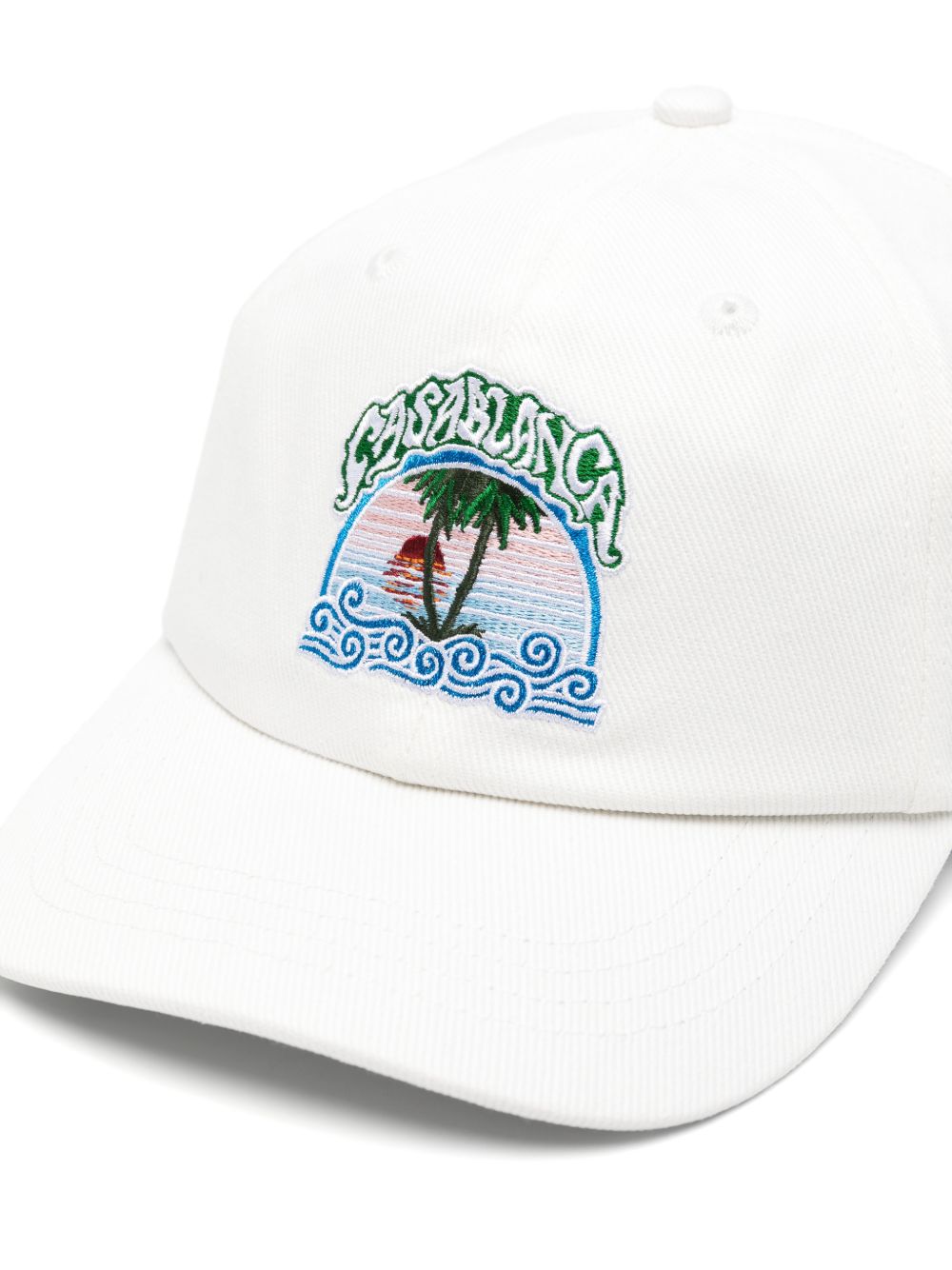 Cappello per bambino Casablanca Kids bianco con stampa grafica sul davanti KPF26HAT11601 PALM CASABLANCA KIDS 