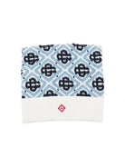 Cappello per bambino Casablanca Kids azzurro con motivo monogramma all-over KPF26HAT12501 MULTI CASABLANCA KIDS 