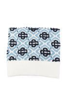 Cappello per bambino Casablanca Kids azzurro con motivo monogramma all-over KPF26HAT12501 MULTI CASABLANCA KIDS 
