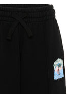 Pantaloni sportivi per bambino Casablanca Kids neri con applicazione laterale KPF26JTR26501 PALM CASABLANCA KIDS 