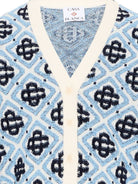 Cardigan per bambina Casablanca Kids azzurro con motivo mongramma all-over KPF26KW151201 MONOGRAM CASABLANCA KIDS 