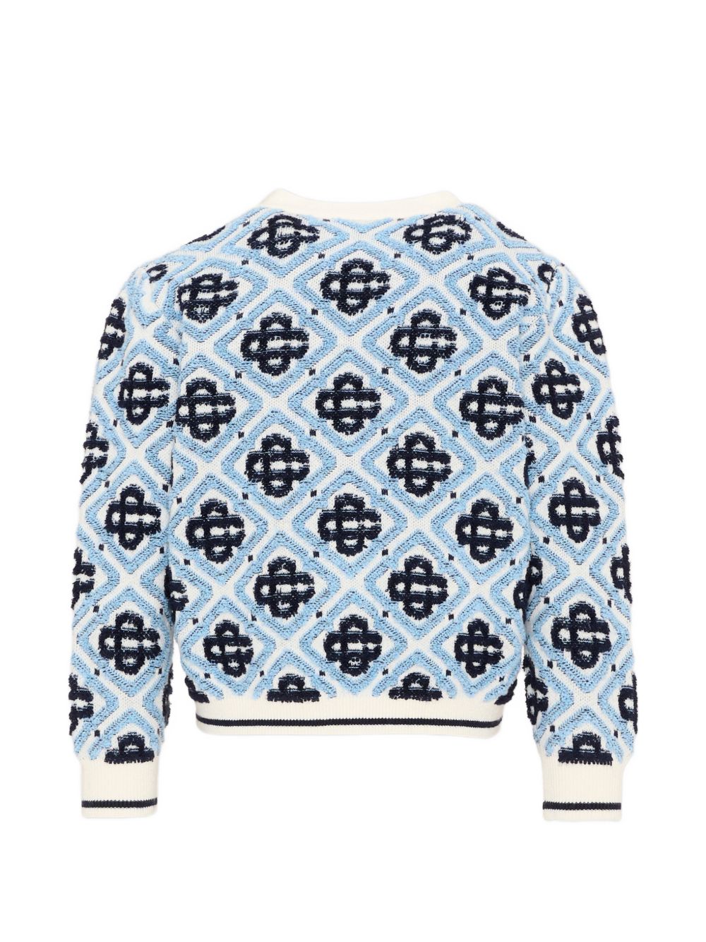 Cardigan per bambina Casablanca Kids azzurro con motivo mongramma all-over KPF26KW151201 MONOGRAM CASABLANCA KIDS 