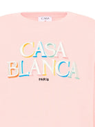 Felpa per bambina Casablanca Kids rosa con ricamo logo KPF26KW151501 STACKED CASABLANCA KIDS 
