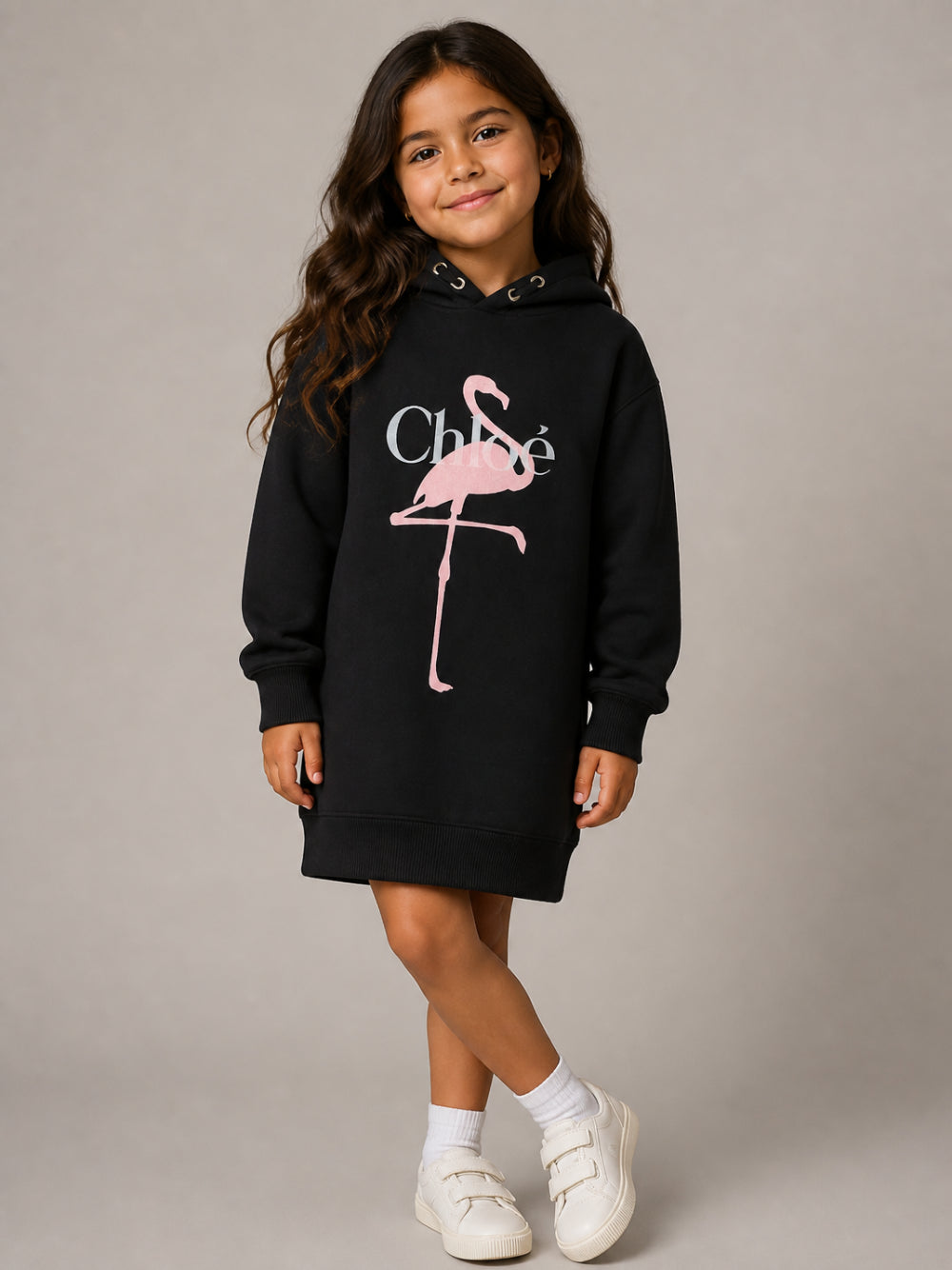Abitino per bambina Cholé Kids nero con stampa grafica C21245 09B CHLOE' KIDS 