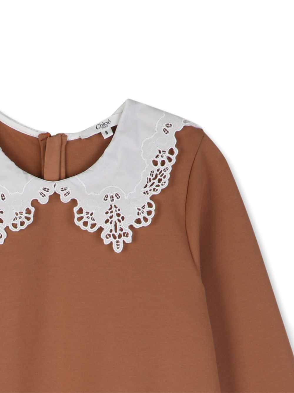 Abito per bambina Chloè Kids marrone con colletto a pizzo C21246 31F CHLOE' KIDS 
