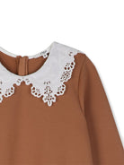 Abito per bambina Chloè Kids marrone con colletto a pizzo C21246 31F CHLOE' KIDS 