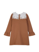 Abito per bambina Chloè Kids marrone con colletto a pizzo C21246 31F CHLOE' KIDS 