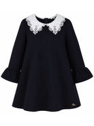 Abito per bambina Chloé Kids blu con colletto in broderie anglaise C21246 859 CHLOE' KIDS 