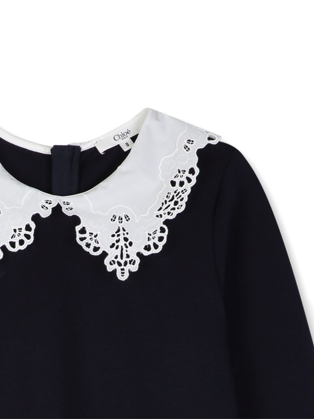 Abito per bambina Chloé Kids blu con colletto in broderie anglaise C21246 859 CHLOE' KIDS 