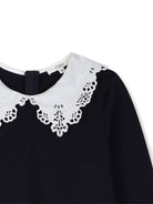 Abito per bambina Chloé Kids blu con colletto in broderie anglaise C21246 859 CHLOE' KIDS 