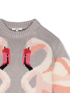 Abito per bambina Chloé Kids grigio con intarsio fenicotteri C21247 20B CHLOE' KIDS 