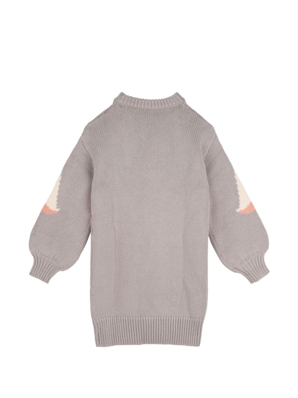 Abito per bambina Chloé Kids grigio con intarsio fenicotteri C21247 20B CHLOE' KIDS 