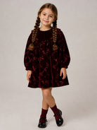 Abito per bambina Chloé Kids rosso con finitura vellutata C21248 95K CHLOE' KIDS 