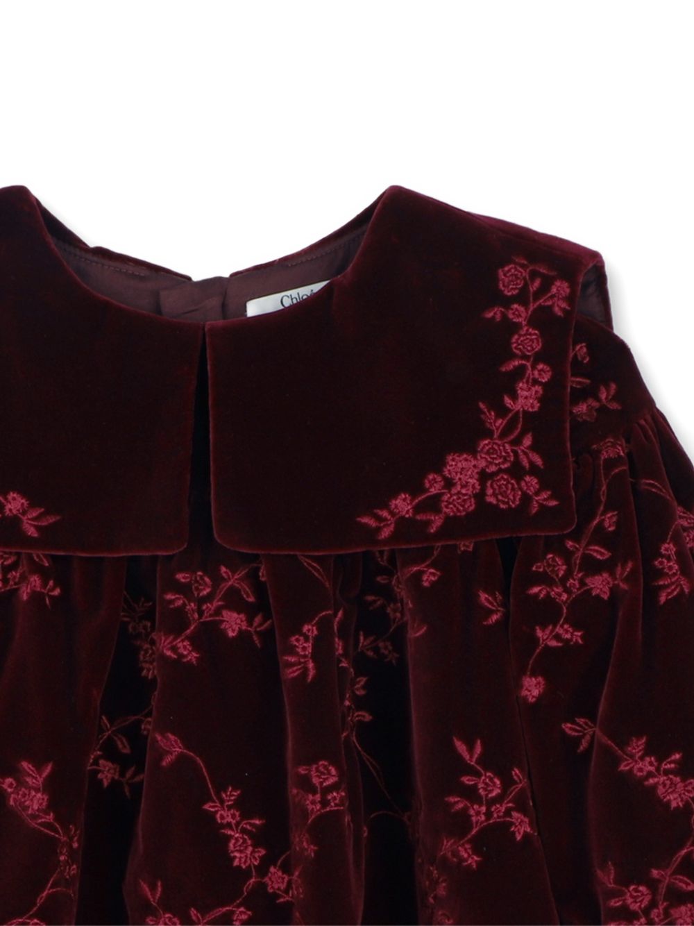 Abito per bambina Chloé Kids rosso con finitura vellutata C21248 95K CHLOE' KIDS 