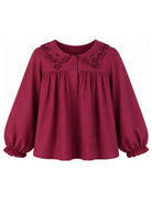 Blusa per bambina Chloé Kids rosa con dettaglio in pizzo sangallo C21255 48U CHLOE' KIDS 