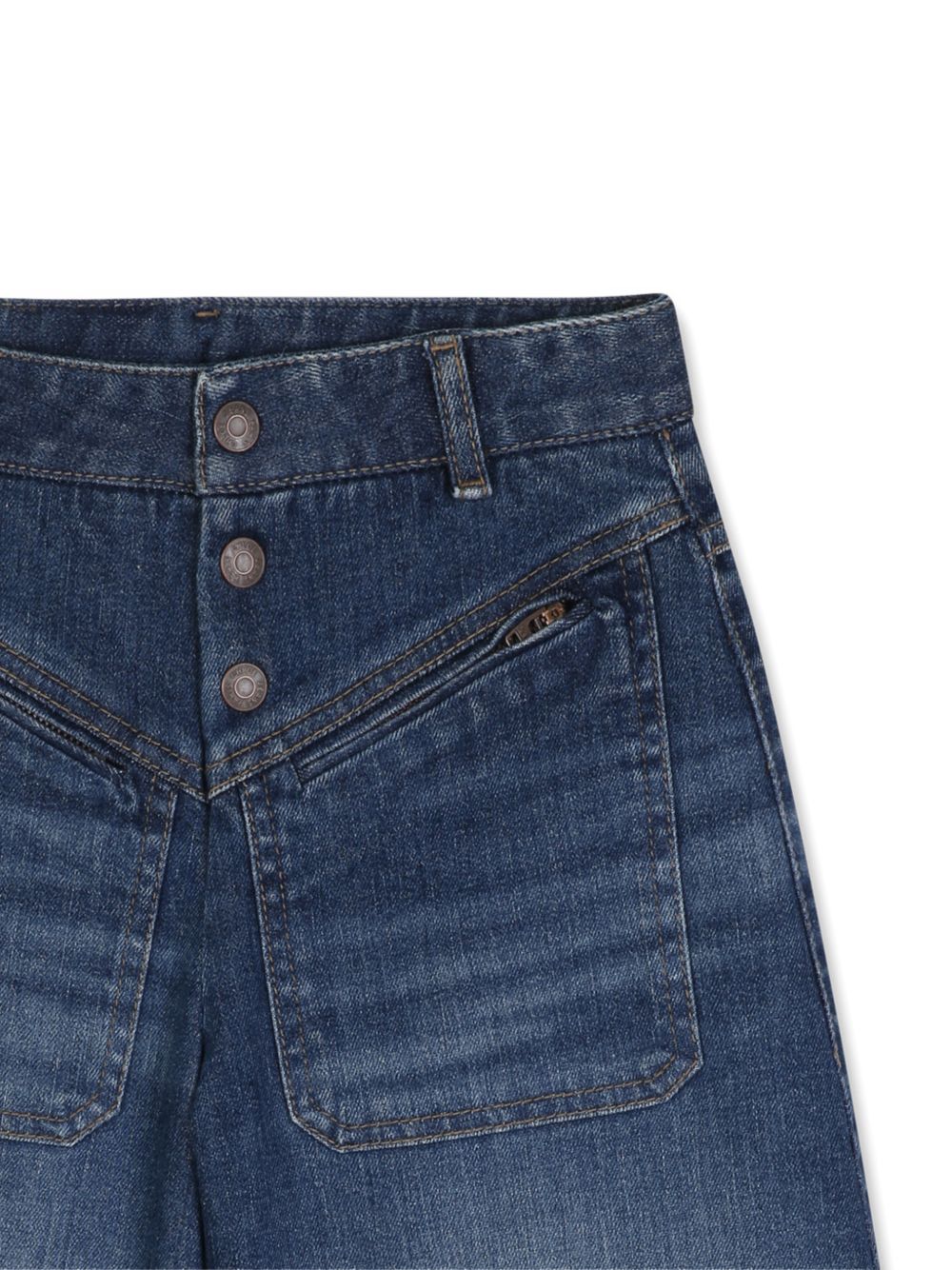 Bermuda per bambina Chloè Kids in denim con due tasche frontali applicate C21260 Z10 CHLOE' KIDS 