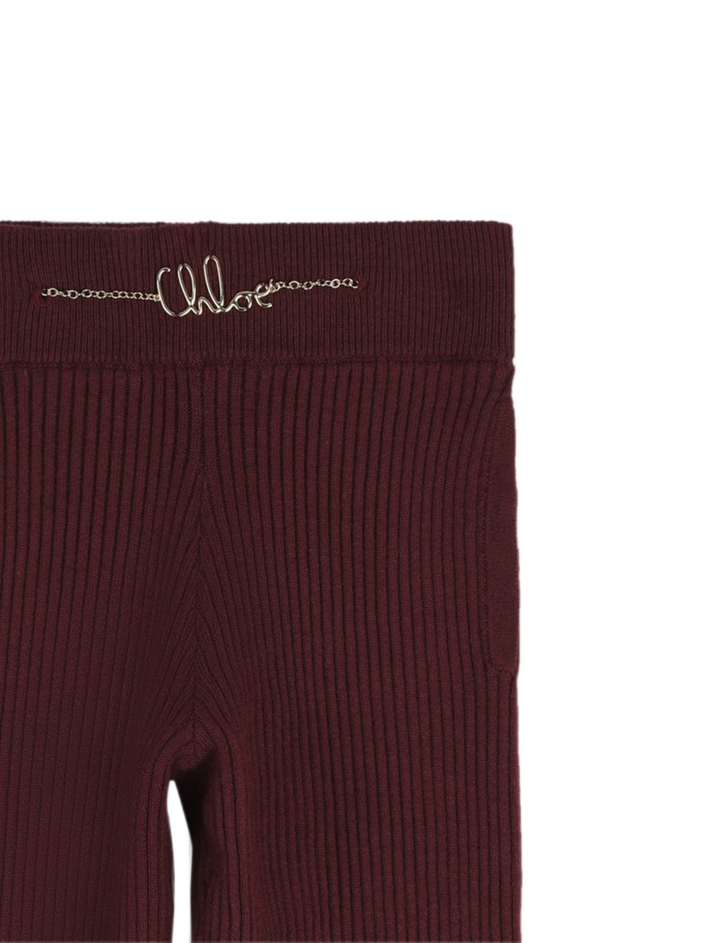 Pantaloni per bambina Chloé Kids rossi con trama a coste C21261 94E CHLOE' KIDS 