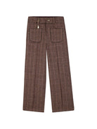 Pantaloni per bambina Chloé Kids marrone con fantasia pied-de-poule C21267 P03 CHLOE' KIDS 