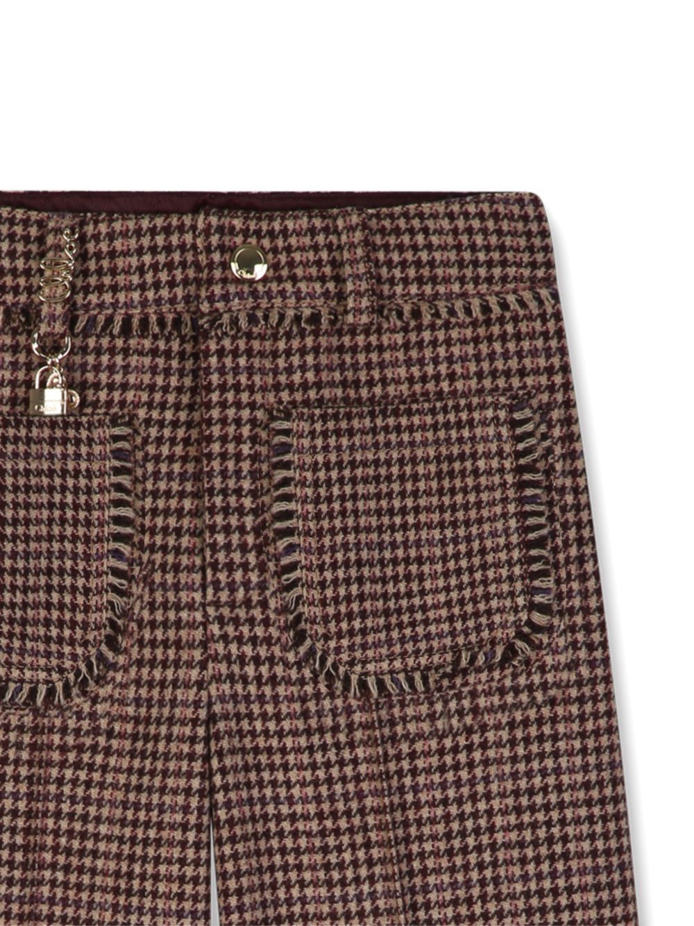 Pantaloni per bambina Chloé Kids marrone con fantasia pied-de-poule C21267 P03 CHLOE' KIDS 