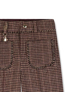 Pantaloni per bambina Chloé Kids marrone con fantasia pied-de-poule C21267 P03 CHLOE' KIDS 