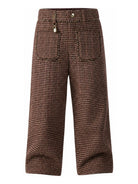 Pantaloni per bambina Chloé Kids marrone con fantasia pied-de-poule C21267 P03 CHLOE' KIDS 