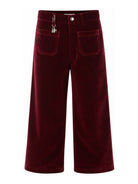 Pantaloni per bambina Chloé Kids rossi con finitura in velluto C21268 95K CHLOE' KIDS 