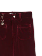 Pantaloni per bambina Chloé Kids rossi con finitura in velluto C21268 95K CHLOE' KIDS 