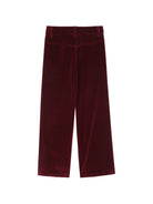 Pantaloni per bambina Chloé Kids rossi con finitura in velluto C21268 95K CHLOE' KIDS 