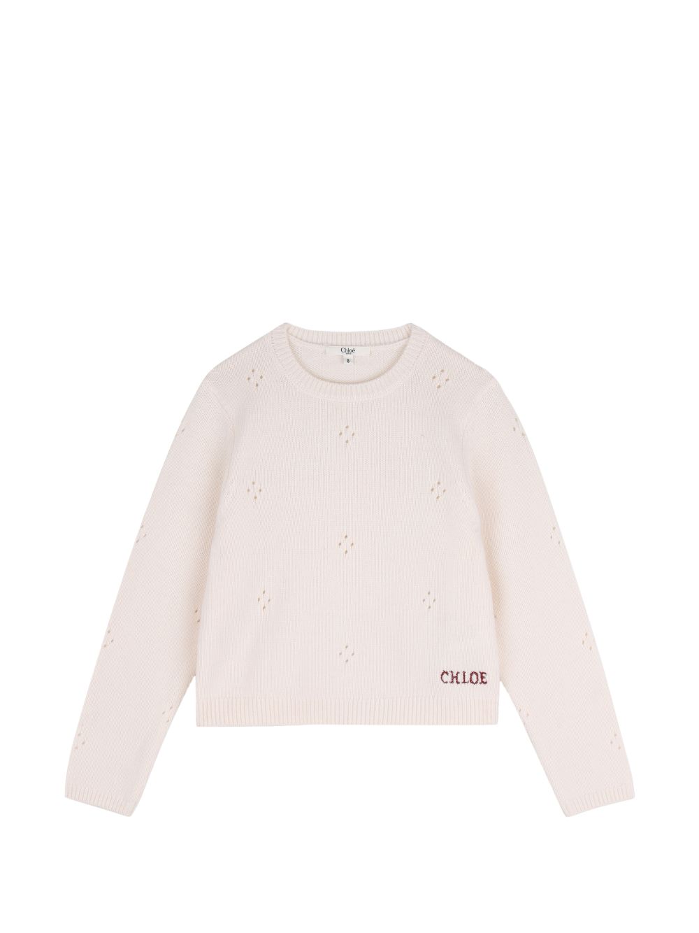 Maglione per bambina Chloé Kids beige con lavorazione pointelle C21271 148 CHLOE' KIDS 