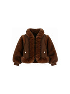 Giacca per bambina Chloé Kids marrone con pelliccia sintetica C21279 33F CHLOE' KIDS 