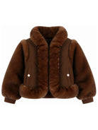 Giacca per bambina Chloé Kids marrone con pelliccia sintetica C21279 33F CHLOE' KIDS 