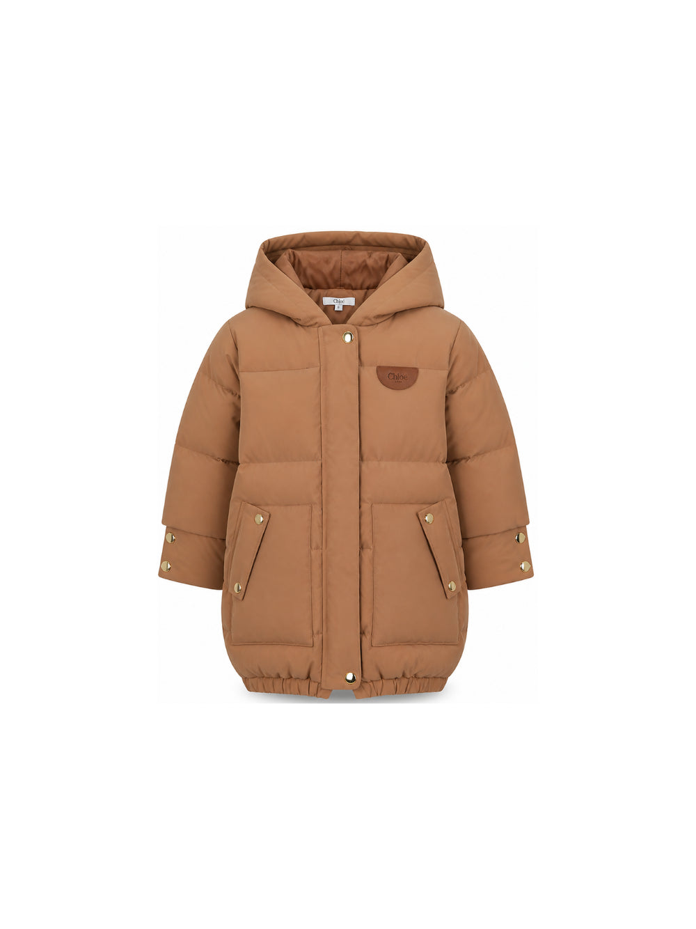 Giubbino per bambina Chloé Kids marrone con cappuccio imbottito C21282 31F CHLOE' KIDS 