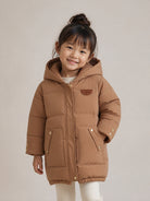 Giubbino per bambina Chloé Kids marrone con cappuccio imbottito C21282 31F CHLOE' KIDS 