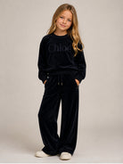 Felpa per bambina Chloé Kids blu con logo sul davanti C21285 859 CHLOE' KIDS 