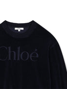 Felpa per bambina Chloé Kids blu con logo sul davanti C21285 859 CHLOE' KIDS 